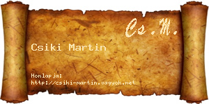 Csiki Martin névjegykártya