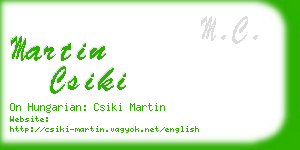 martin csiki business card